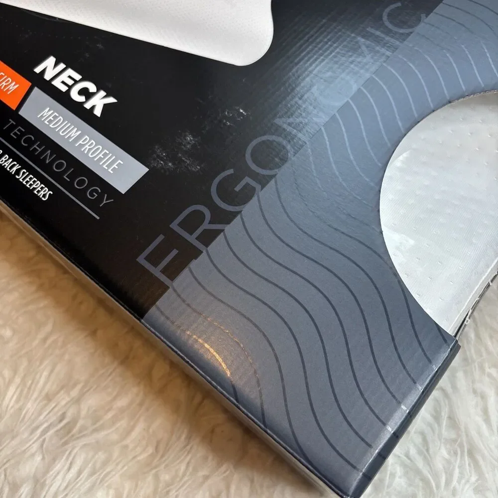 Tempur-Pedic Ergonomic Neck Pillow Extra Firm Medium Profile White NEW IN BOX